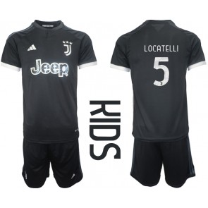 Juventus Manuel Locatelli #5 Replica Third Stadium Kit for Kids 2023-24 Short Sleeve (+ pants)